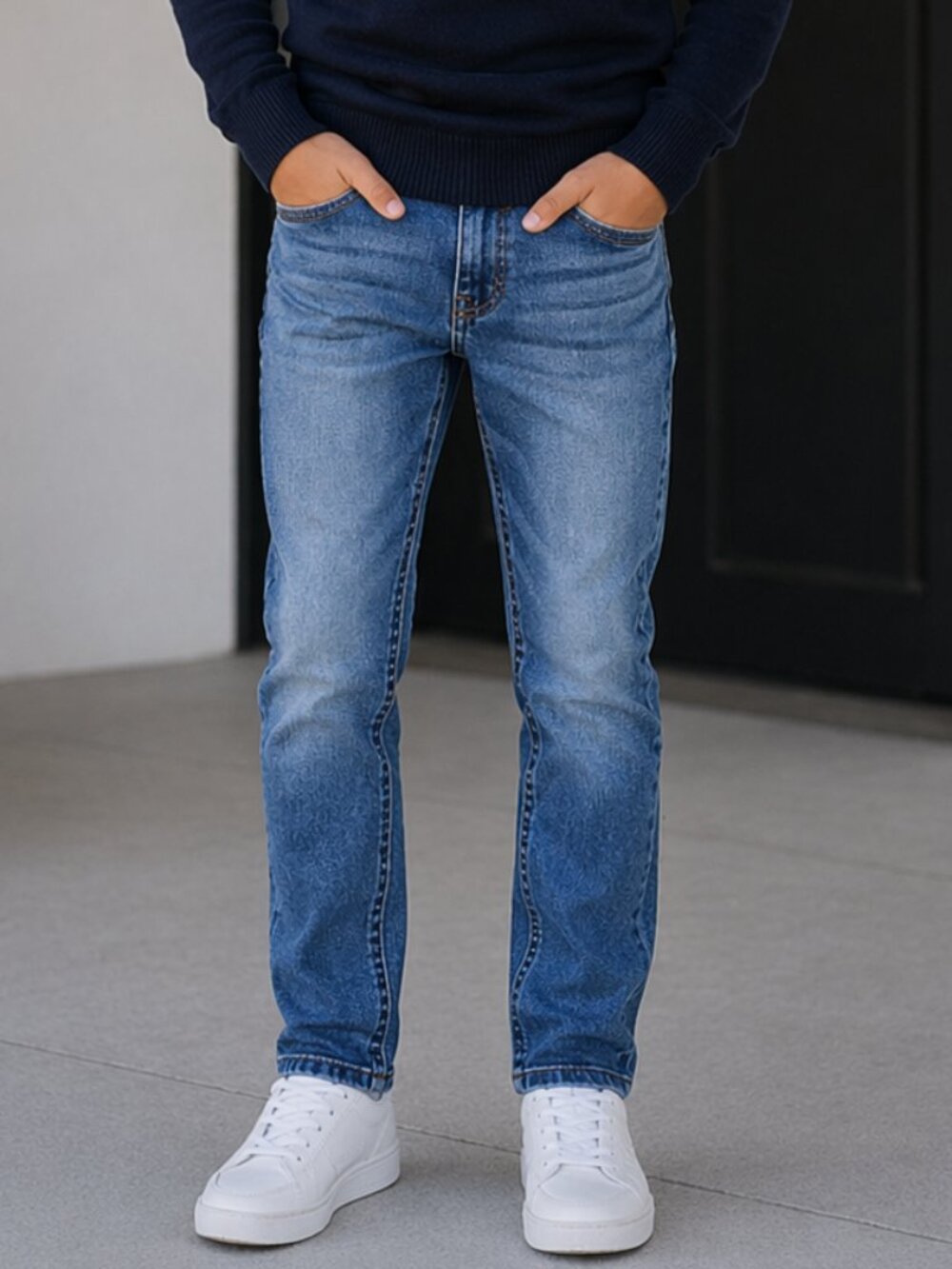Tommy Hilfiger Boys Straight Leg Jeans Adjustable Waist | Youth 10R